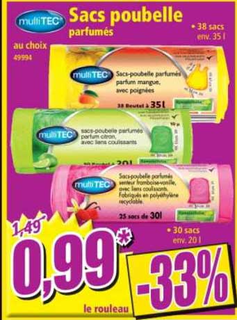 Multitec Sacs Poubelle Parfumés