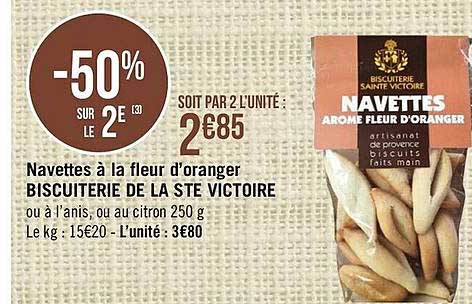 navettes à la fleur d'oranger biscuiterie de la ste victoire