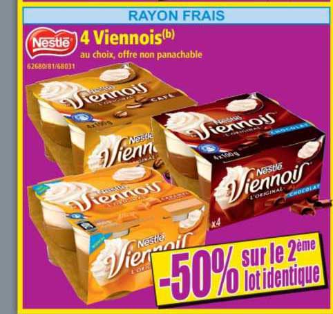 nestlé 4 viennois -50% sur le 2ème lto identique