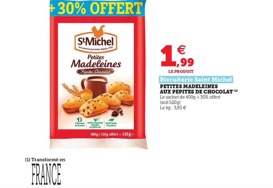 Petites Madeleines Aux Pépites De Chocolat Biscuiterie Saint Michel