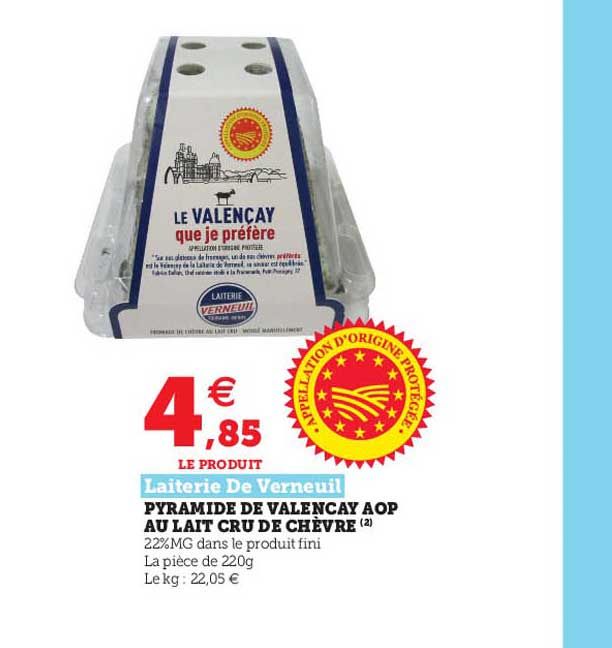 pyramide de valencay aop au lait cru de chèvre laiterie de verneuil