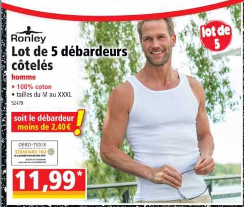 ronley lot de 5 débardeurs côtelés