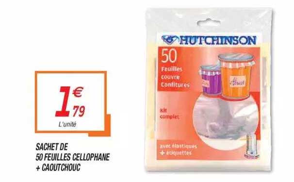 Sachet De 50 Feuilles Cellophane + Caoutchou