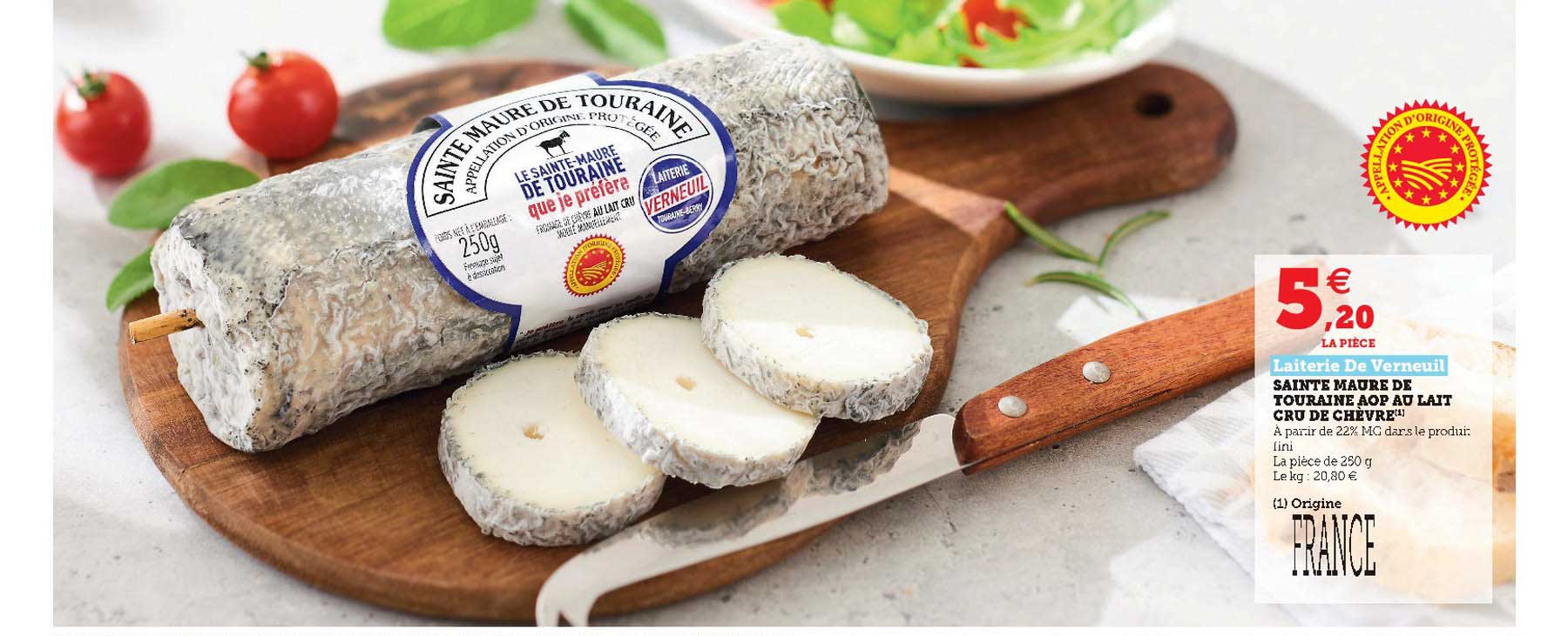 sainte maure de touraine aop au lait cru de chèvre