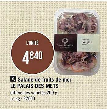 salade de fruits de mer le palais des mets