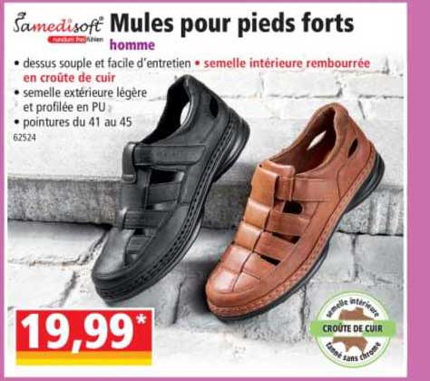 samedisoft mules pour pieds forts