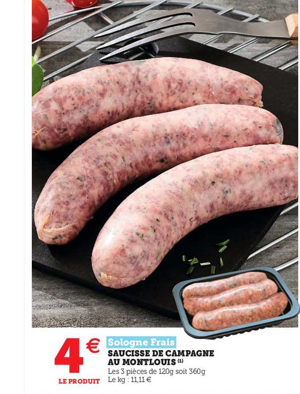 saucisse de campagne au montlouis sologne frais