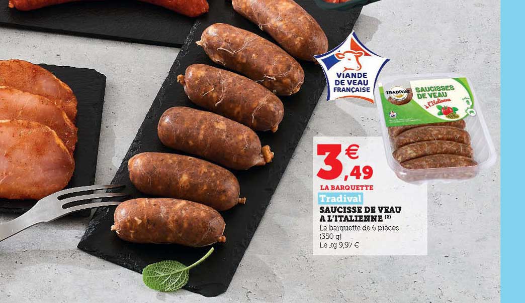 saucisse de veau à l'italienne tradival