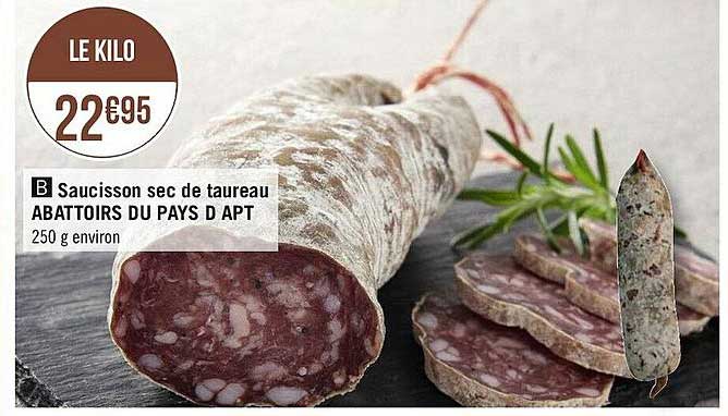 saucisson sec de taureau abattoirs du pays d'apt