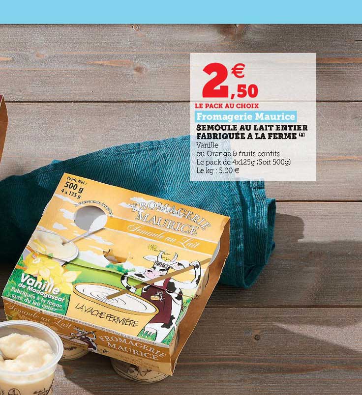 semoule au lait entier fabriquée à la ferme fromagerie maurice