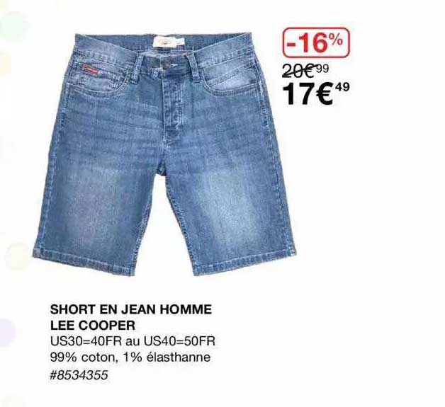 short en jean homme lee cooper