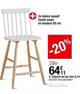 tabouret de bar inès h.74