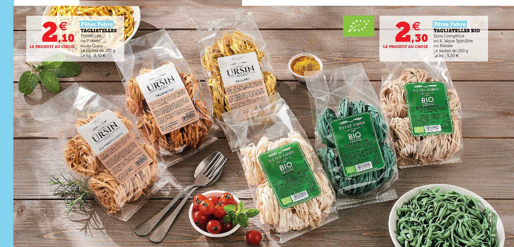 tagliatelles bio pâtes fabre