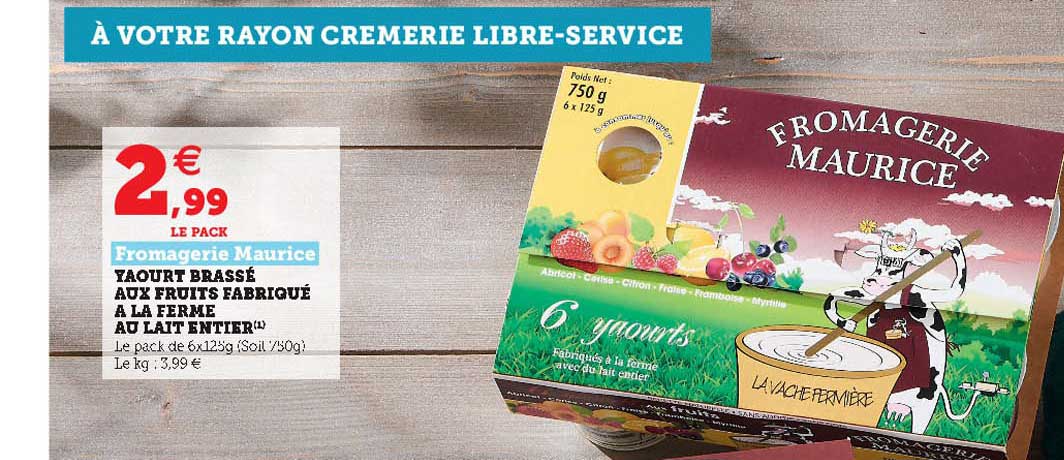 yaourt brassé aux fruits fabriqué à la ferme au lait entier fromagerie maurice