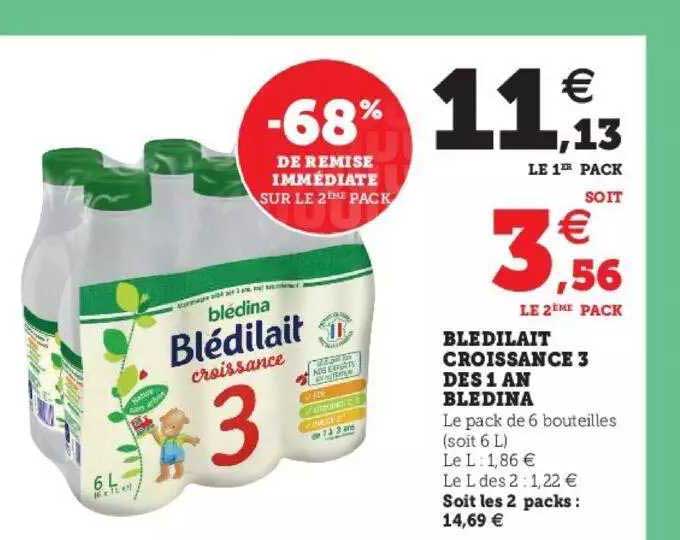 blédilait croissance 3 dès 1 ans blédina