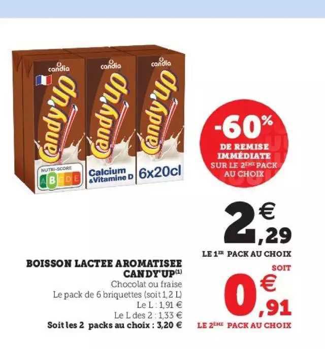 boisson lactée aromatisée candy up