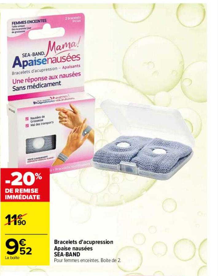 bracelets d'acupression apaise nausées sea-band