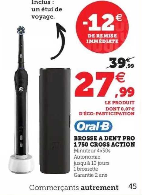 Brosse à Dent Pro 1750 Cross Action Oral-b