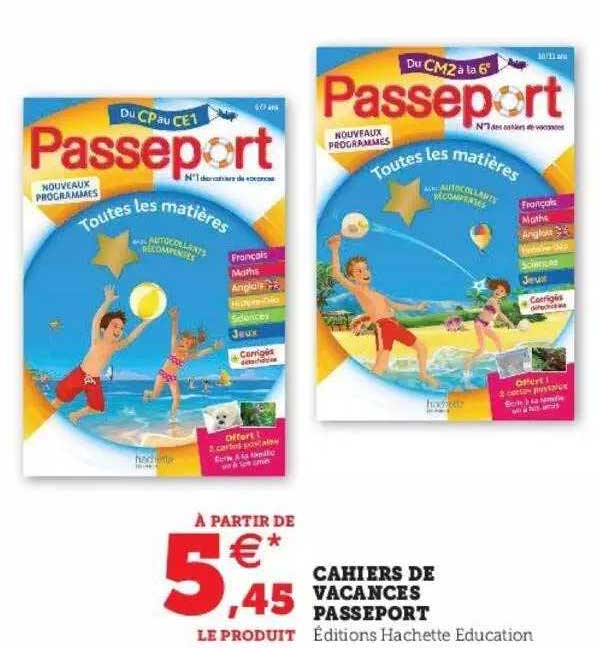 cahiers de vacances passeport