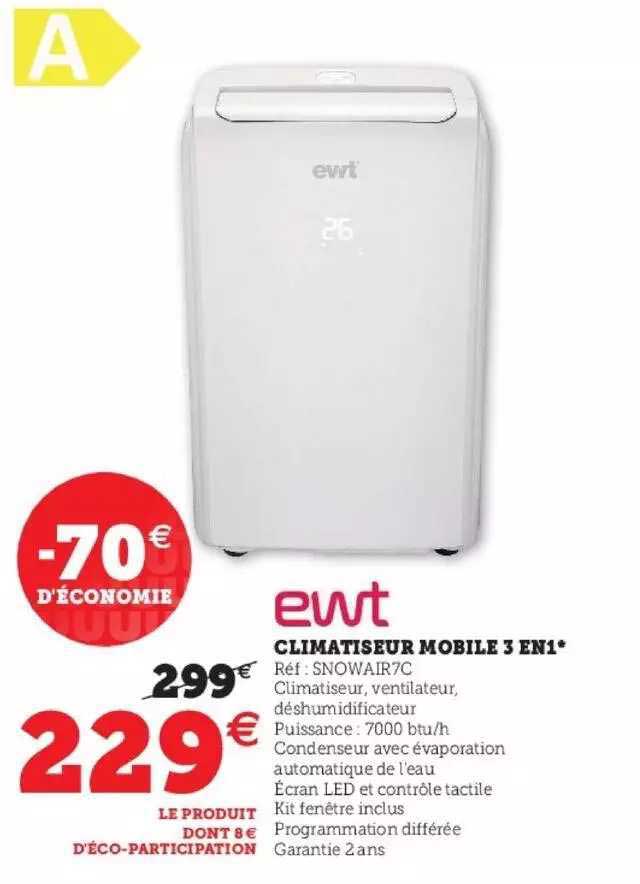 climatiseur mobile 3 en 1 ewt