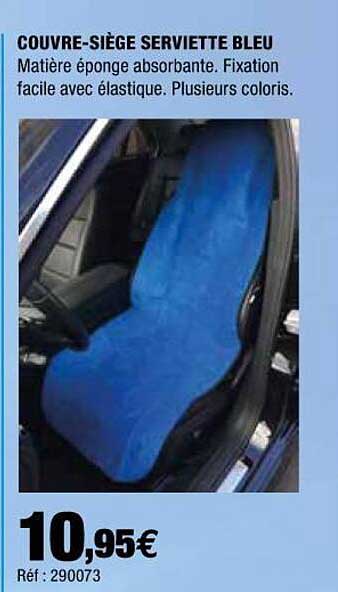 couvre-siège serviette bleu