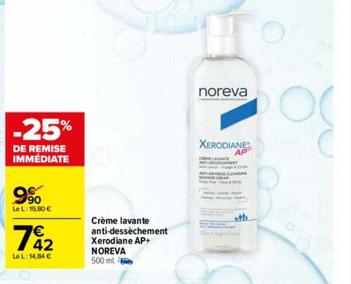 crème lavante anti-dessèchement xerodiane ap+ noreva