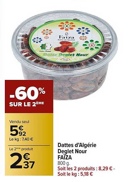 dattes d'algérie deglet nour faïza