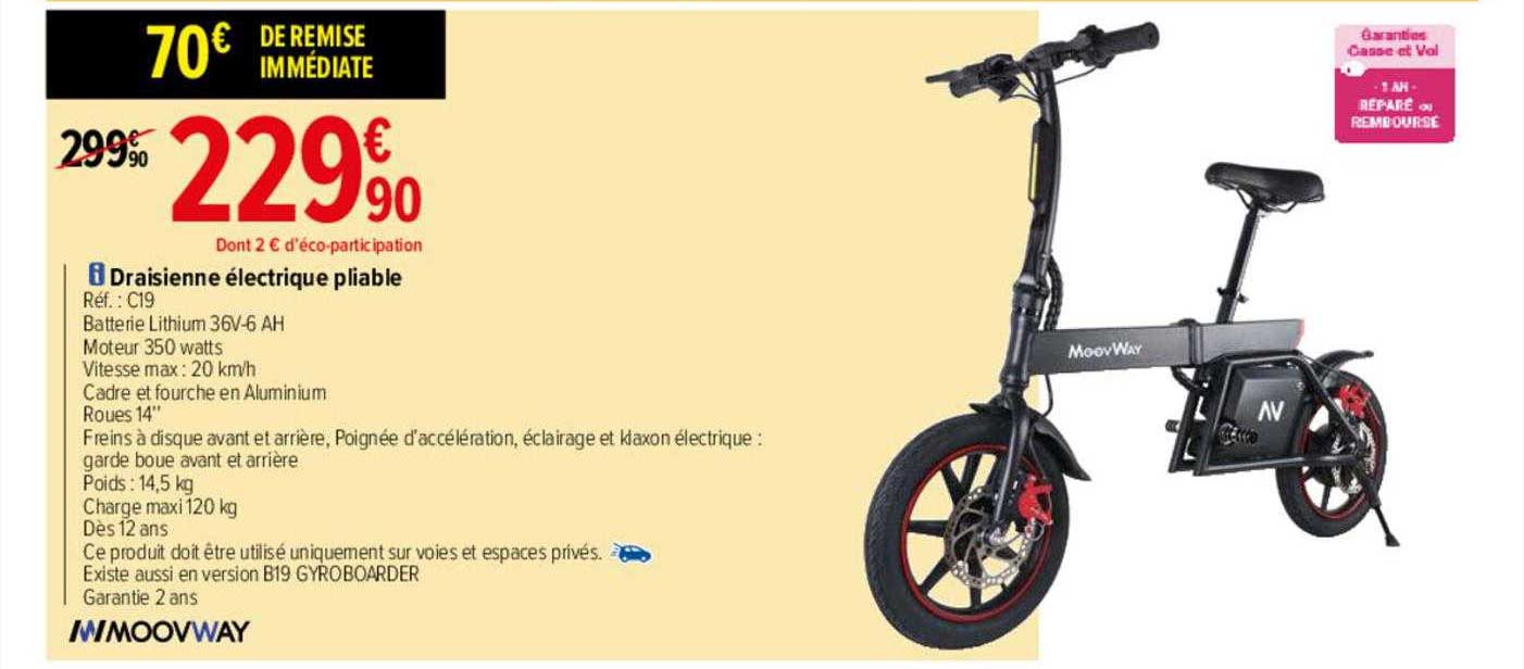 Draisienne électrique Pliable Moovway