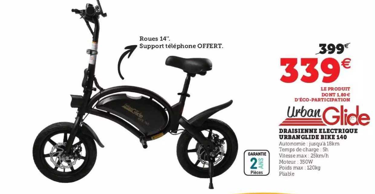 draisienne électrique urban glide bike 140