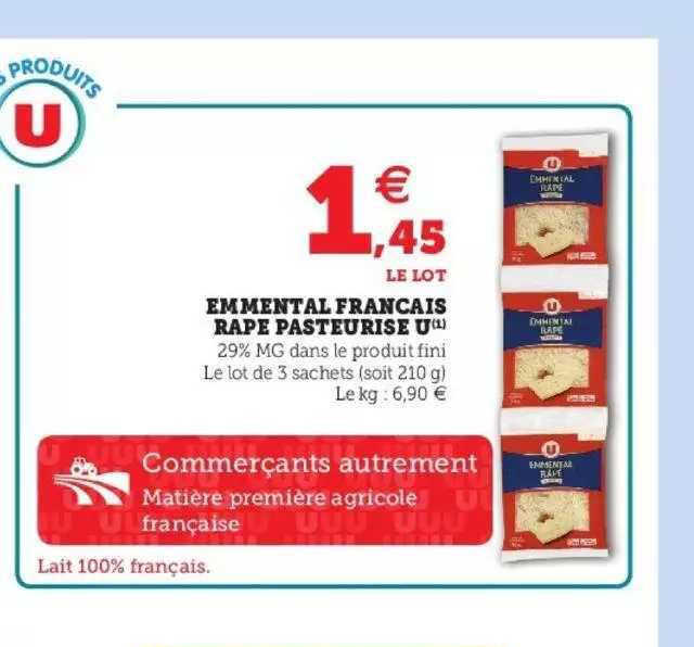 Emmental Français Râpé Pasteurisé U