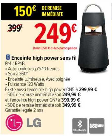 enceinte high power sans fil lg