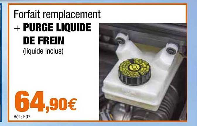 forfait remplacement + purge liquide de frein