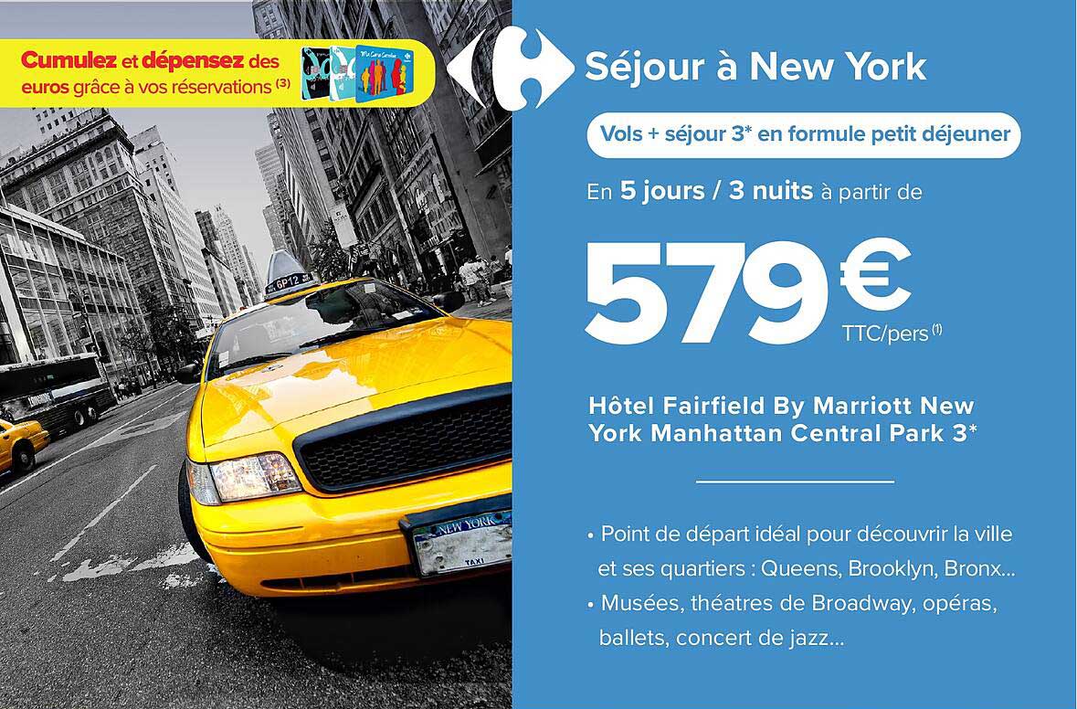 séjour à new york : hôtel fairfield by marriott new york manhattan central park 3*
