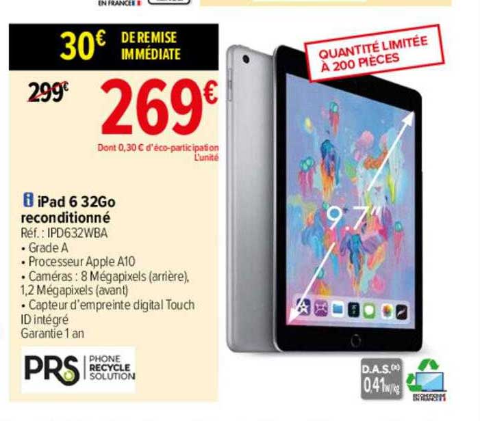 iPad 6 32go reconditionné