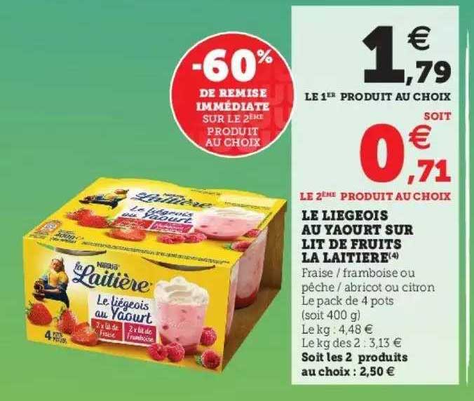 Le Liégeois Au Yaourt Sur Lit De Fruits La Laitière
