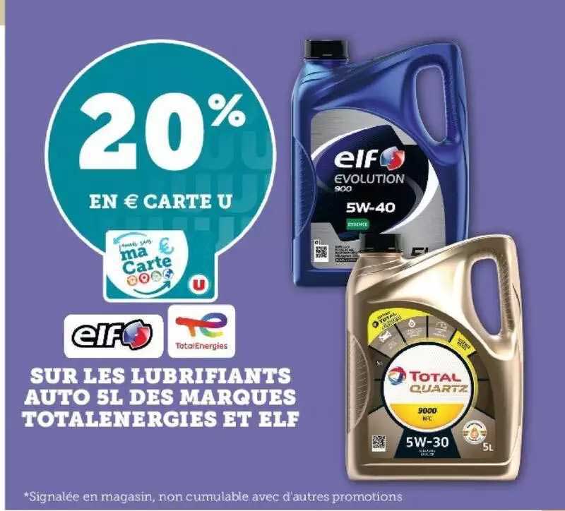 les lubrifiants auto 5l des marques total énergies et elf