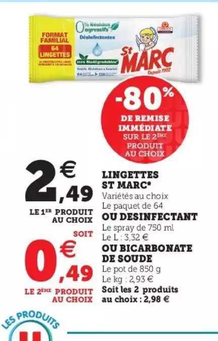lingettes st marc ou désinfectant ou bicarbonate de soude