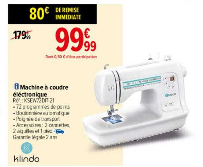 machine à coudre électronique klindo