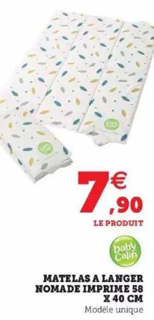 Matelas à Langer Nomade Imprimé 58 X 40 Cm