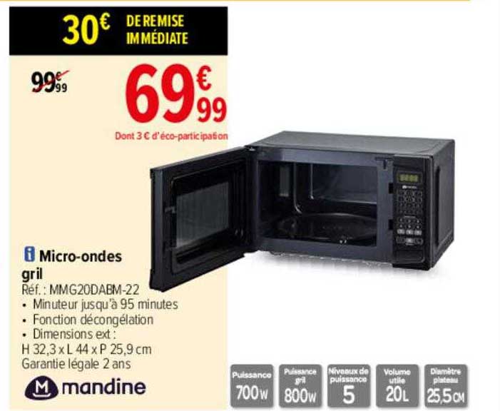 micro-ondes gril mandine
