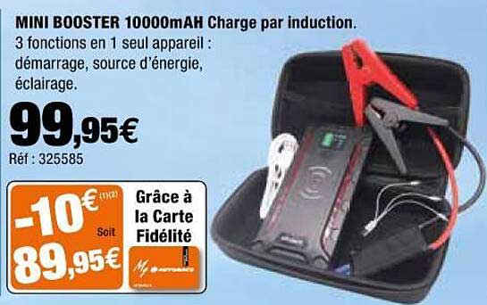 mini booster 10000mAh charge par induction