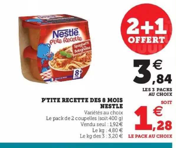 p'tite recette dès 8 mois nestlé