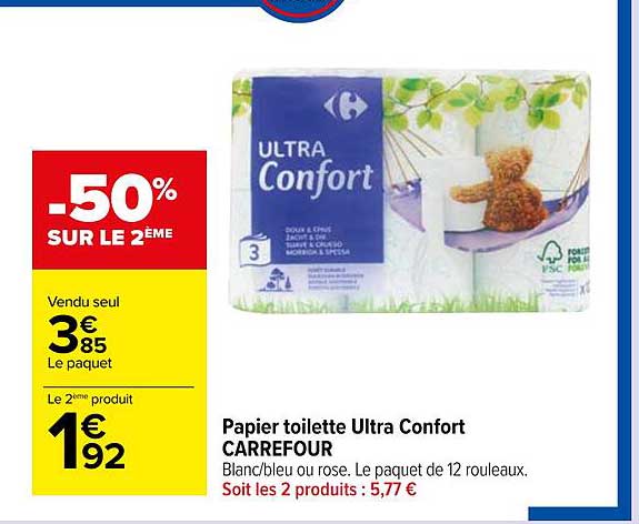Papier Toilette Ultra Confort Carrefour
