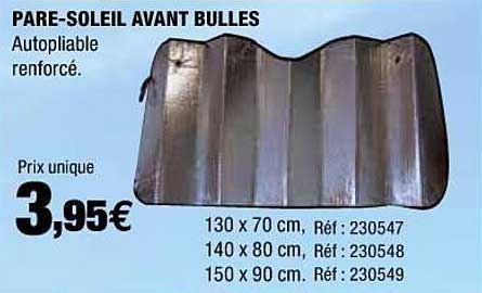 pare-soleil avant bulles