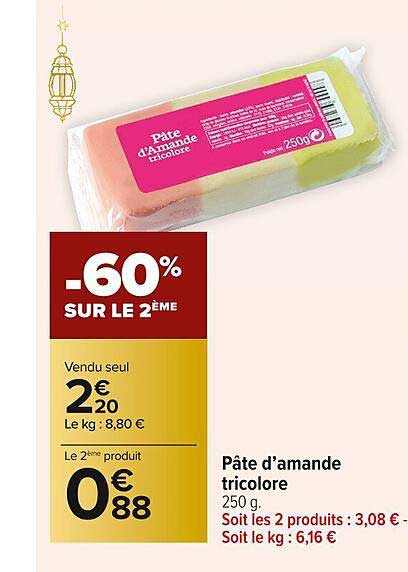 pâte d'amande tricolore