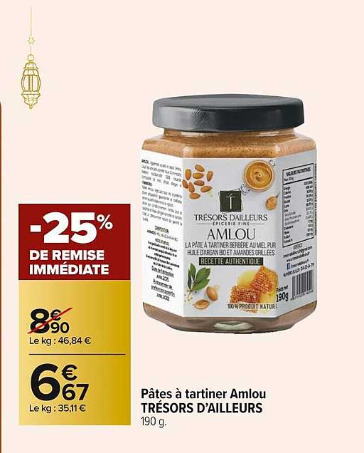 pâtes à tartiner amlou trésors d'ailleurs