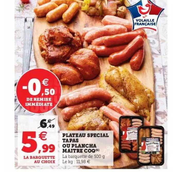 plateau spécial tapas ou plancha maître coq