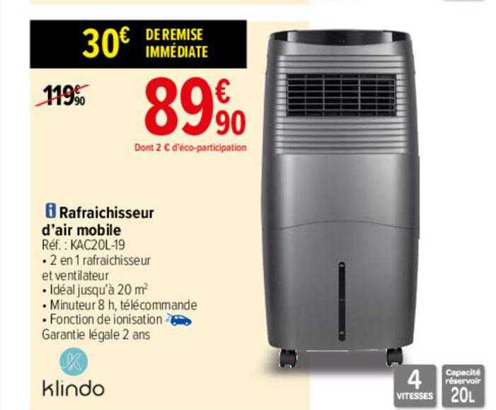 rafraîchisseur d'air mobile klindo