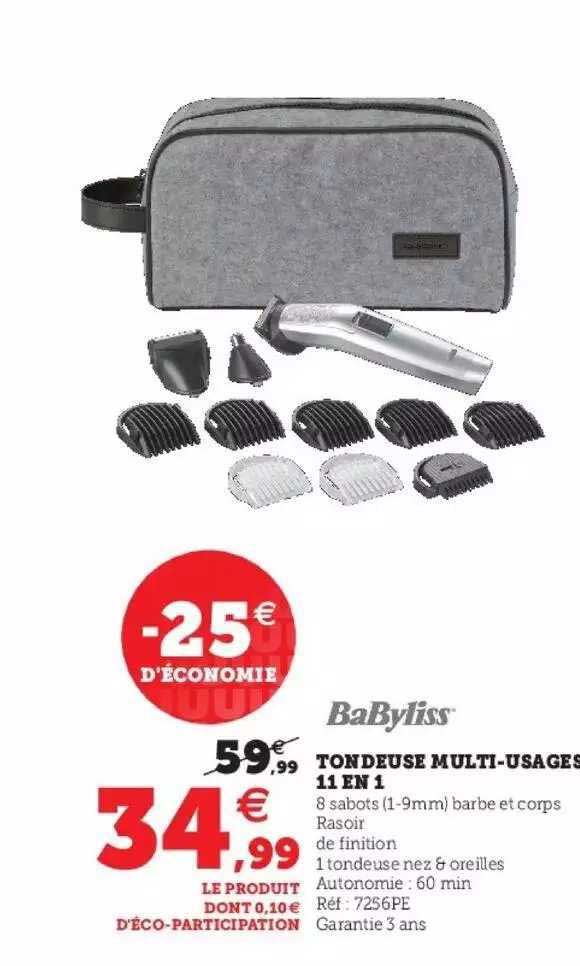 tondeuse multi-usages 11 en 1 babyliss