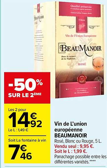 vin de l'union européenne beaumanoir